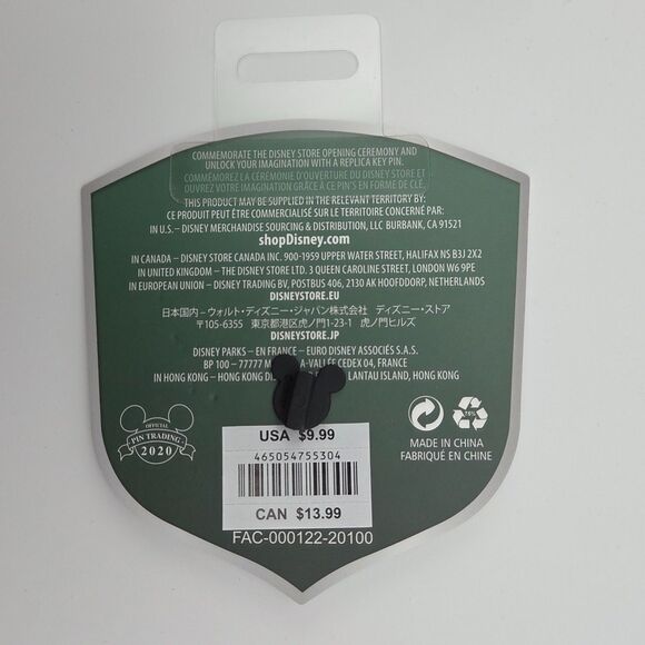 Disney Store Opening Ceremony Key Pin 2020 Exclusive Limited Edition Green - Picture 2 of 2